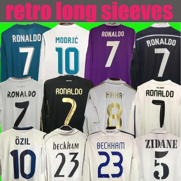 Retro RAUL Soccer Jersey long sleeve Football shirts GUTI Ramos SEEDORF CARLOS 10 11 12 13 14 15 16 17 RONALDO ZIDANE RAUL 00 01 02 03 04 05