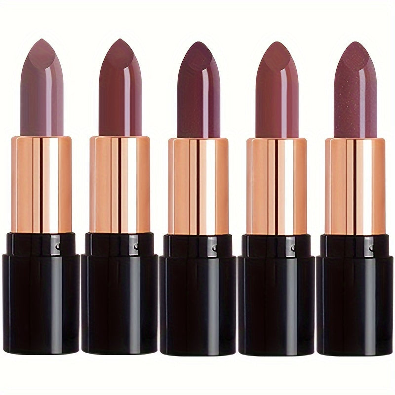 TEMU 5pcs Matte Lipstick Gift Set, High Pigment Lip Gloss, Makeup Gifts For Women, Suitable For Types Makeup Set Valentines Day Gifts