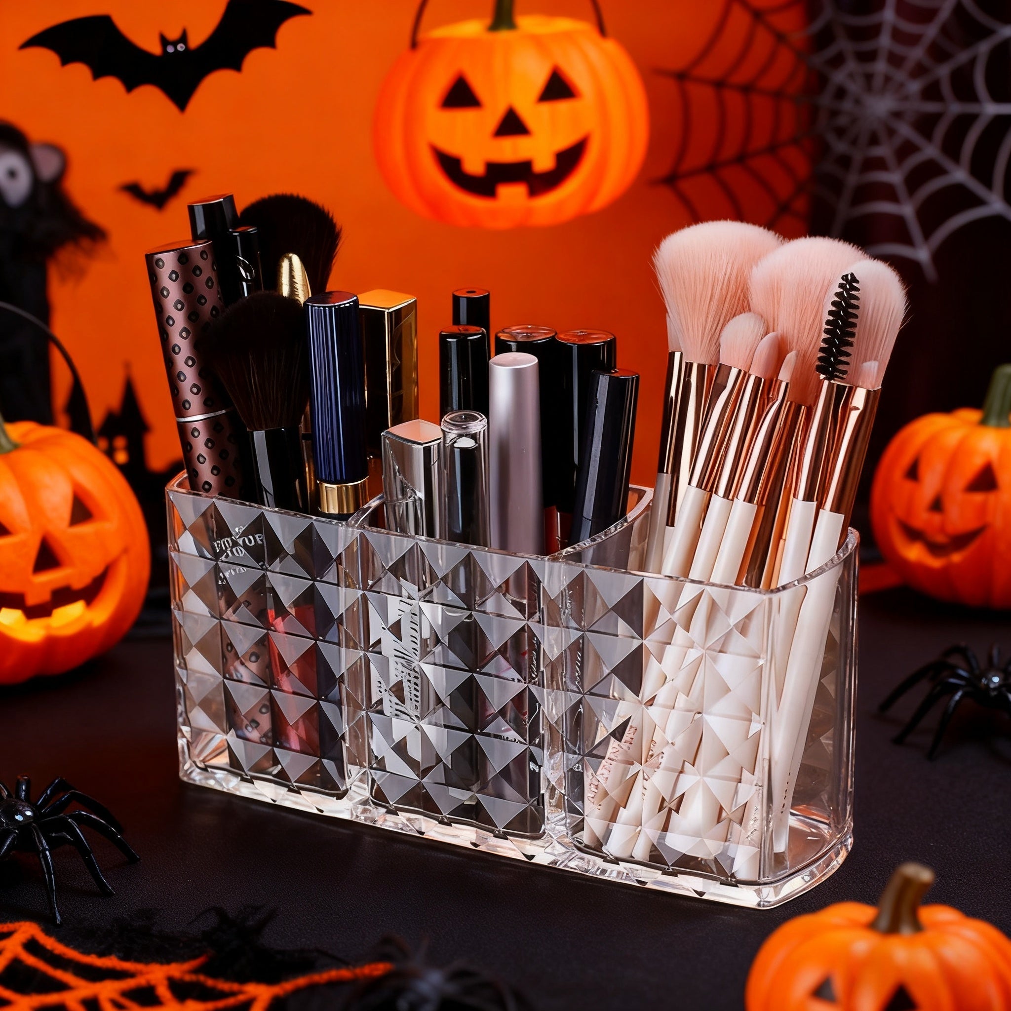 TEMU Halloween Gift Exquisite Makeup Box, Cosmetics Storage Box, Suitable For Storing Eyebrow Pencils, Makeup Brushes, Eyeliner Pencils, Lipstick,