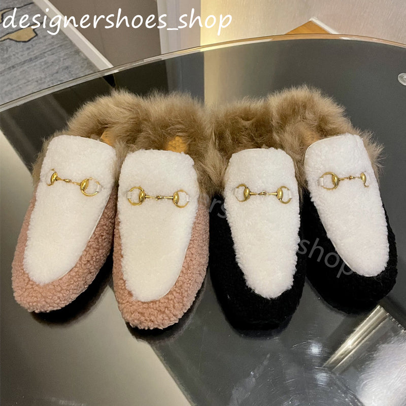 TOP Designer Casual Flat Womens Novelty slippers Slippers Fashion wool slipper Women dress shoes Genuine Leather Classics buckle Ladies sandals Luxu