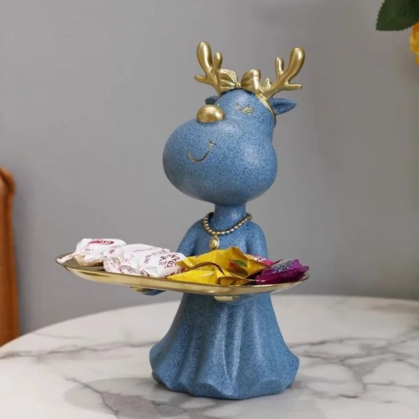 Light Elk Tray Bedroom Dresser Storage Jewelry Living Room Decorations Entryway Put Key Ornaments Gift Sculpture 250210