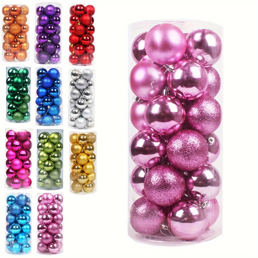 TEMU Christmas Balls, Christmas Tree Decorations, 24pcs Pre- Plastic Ornaments, Suitable For Holiday , Christmas Parties, Wreaths, Tabletop Trees,