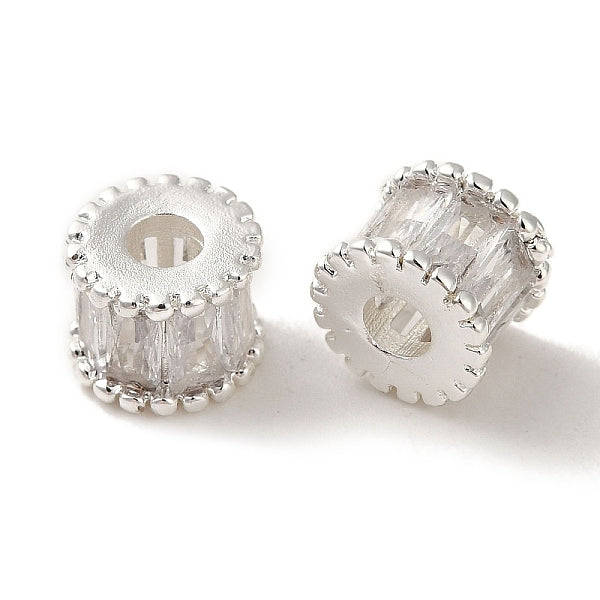 Placage en rack en laiton pavé de perles de zircone cubique transparentes