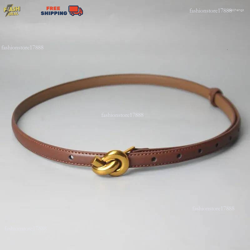 2025 Women Belt Gold Knot Buckle Waistband Thin For Dress Jeans Woman Men Belt Fashion Classics Casual Letter Smooth Buckle Designer High Quality Be