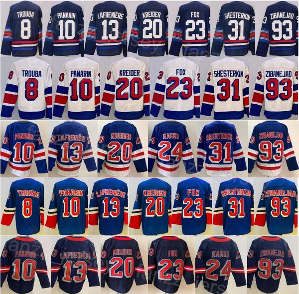 Stadium Series 2024 Hockey 31 Igor Shesterkin Jersey 13 Alexis Lafreniere 10 Artemi Panarin 93 Mika Zibanejad 20 Chris Kreider 23 Adam Fox 8