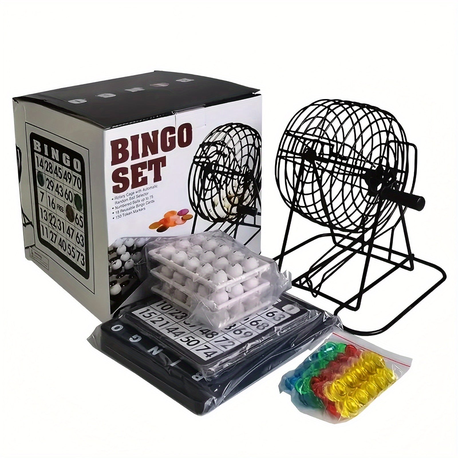 TEMU Bingo Game Set - 75 , 18 Cards And 150 Counting Chips - Large Groups And Parties - Ideal For Birthday, Retirement And Bar Mitzvah Entertainment,