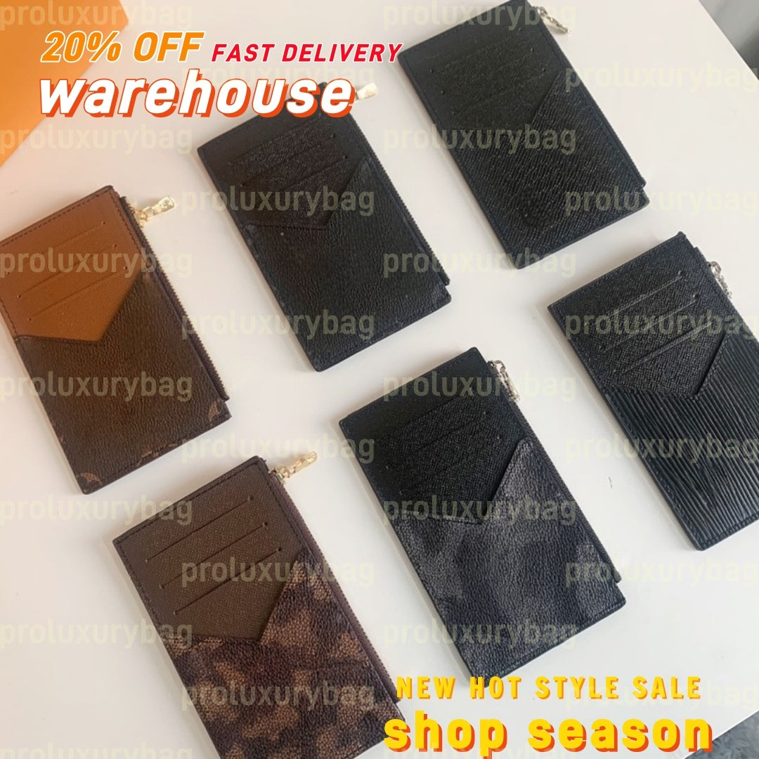 Fashion Designers Bags Card Holders Zip Pouch and Wallet Coin Purses L2210008 Brand Womens Bags wallets