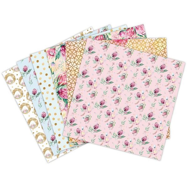 24 - 12 Sheets Scrapbook Paper 15x15cm (6x6&quot;), Scrapbooking Paper 160Gsm Cardstock Backgrounds Album Card for DIY Art Craft