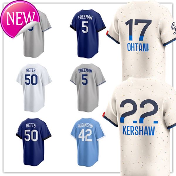 Custom Dodgers Baseball Jersey Shohei 17 Ohtani Mookie 50 Betts 5 Freeman Clayton Gavin 9 Lux Yoshinobu 18 Yamamoto 34 Valenzuela Will Smith