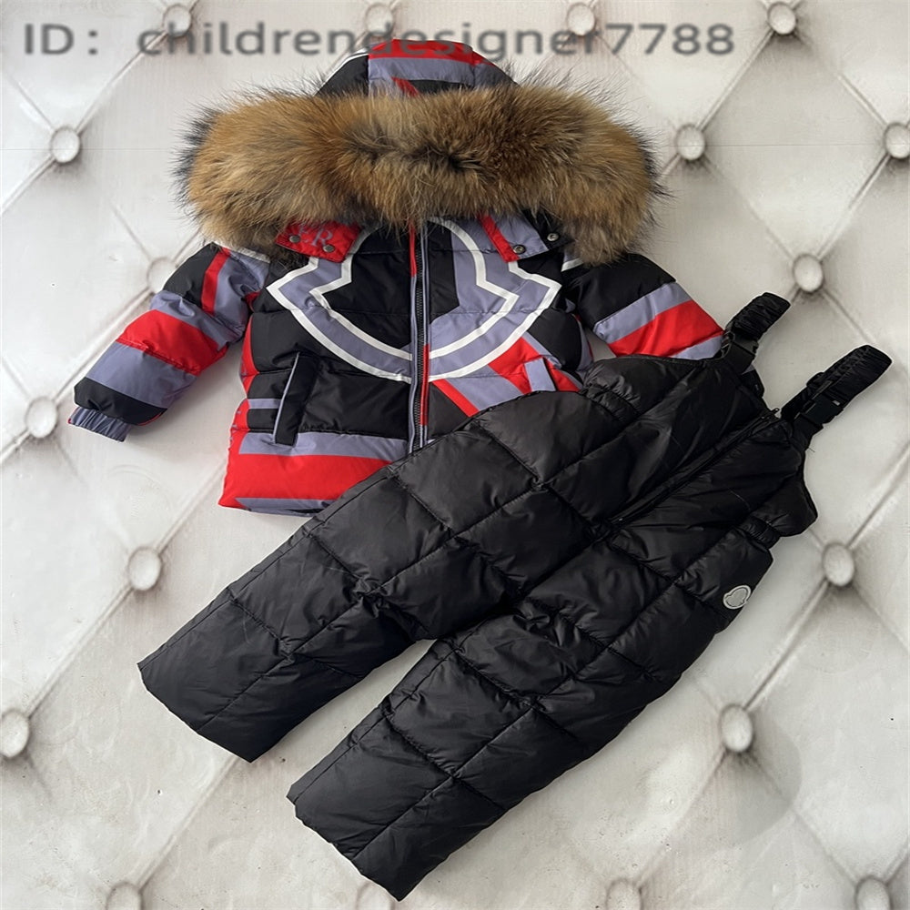 Down Coat Winter Jackets for Kids Snowsuits Girl Duck Down Coat Boy Fur Collar Outerwear Children Suits insulated Overalls Baby Jumpsuits