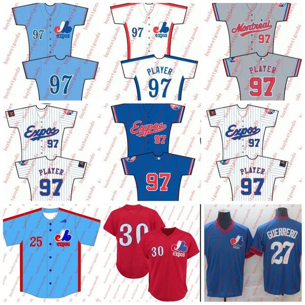 Montreal Expos Custom Baseball Jerseys - Raines Guerrero Rose Martinez Carter Dawson Strasburg Stitched