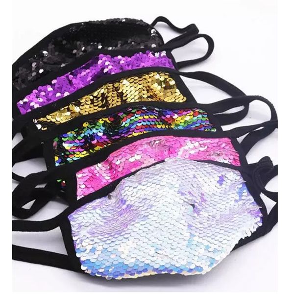 Sequins Club Face Masks Washable Reusable Blings Bling Sequins Protective Mask PM2.5 Dustproof Mouth