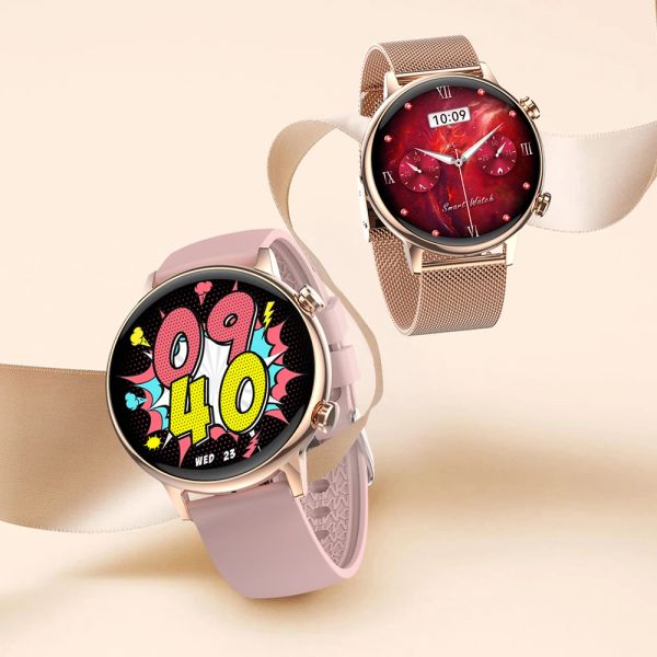HK39 Smart Watch Women Small With Whatsapp IP68 Waterproof AMOLED 360*360 HD Screen Blood Pressure Android Ladies NFC Smartwatch