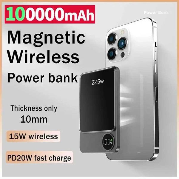 Wireless power pack magnetic 100000mAh portable power pack C-type fast charger suitable for iPhone Xiai full range of phones Y241102