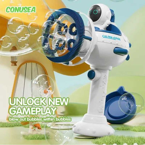 Astronaut Bubble in Bubble Gun Automatic Electric Soap Bubble Manufacturer Blowing Machine Summer Outdoor Park Childrens Toy GameW240902
