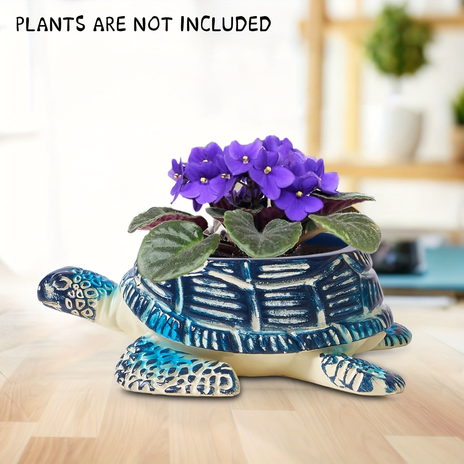 TEMU Sea Turtle Flower Pots, Resin Unique Plant Pots, Planter Pot Decorations For Ideal Indoor Decor Garden Decor, Beach Decor For Planter, Coastal