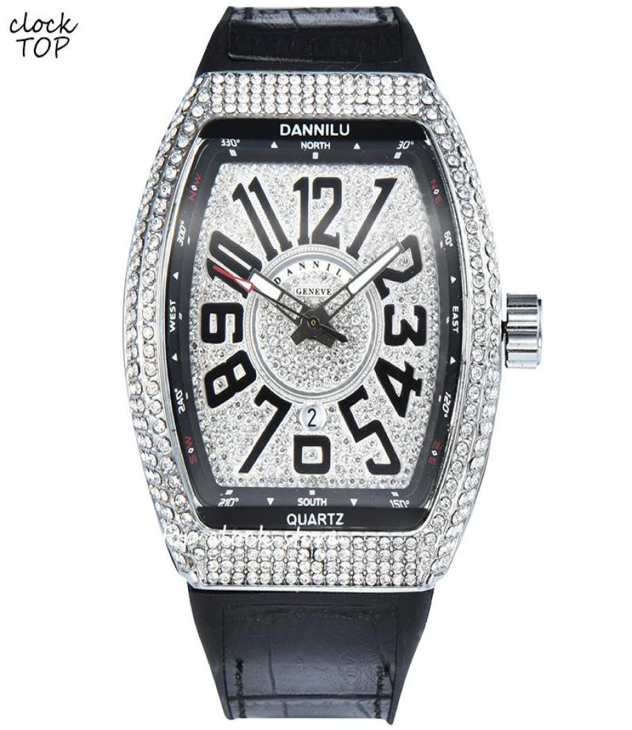 Wristwatches Couple Watch Luxury Men Women Big Number Dial Diamond Numbers Male Female Minimalist Clock Iced Out Case Wristwatch L8812645