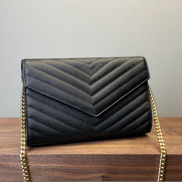 Designer Bag Womens wallet black handbag sheepskin bag caviar bags Gold Sliver chain bag classic flap designer shoulder bag luxury crossbody