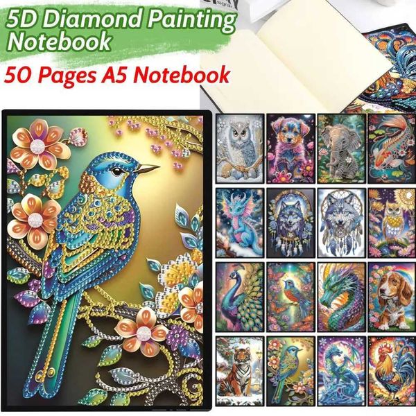 5D Diamond Painting Notebook 50 Pages A5 DIY Special Shaped Diamond Painting Notebook for Adts He Off Art DrawingT250117