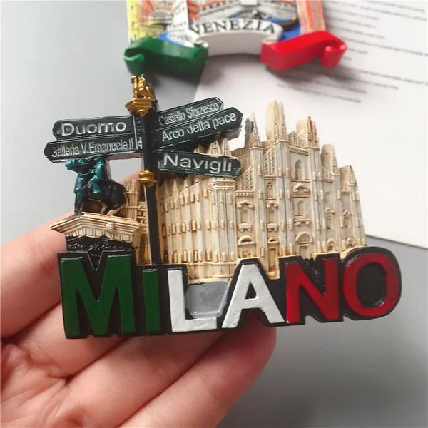 European Souvenir Refrigerator Magnet Milan Venice Stereo Resin Home Decoration Gift 241120