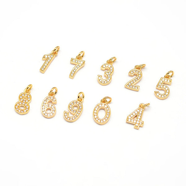 Charms in zirconi cubici in oro placcato oro 18k