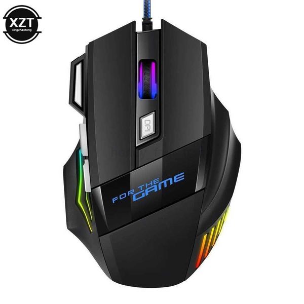 7 Button Professional USB Wired Gaming Mouse WITH Backlit 5500 DPI LED Optical Computer Mouse Mice Cable Mouse High QualityM240725