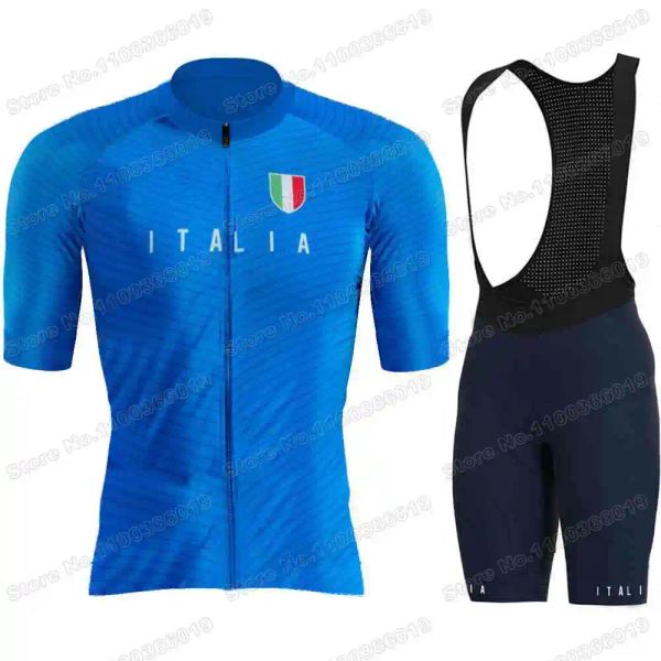 2023 Italy Cycling Clothing Summer Complete Cycling Jersey Set Blue Men&#039;s Road Bike Shirt Suit Bicycle Bib Shorts MTB Sportswear