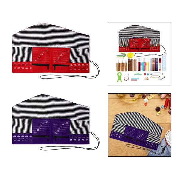 Knitting Needle Storage Bag Wear Resistant Portable Sturdy Storage Roll Bag Crafts Organizer Durable Practical Supplies