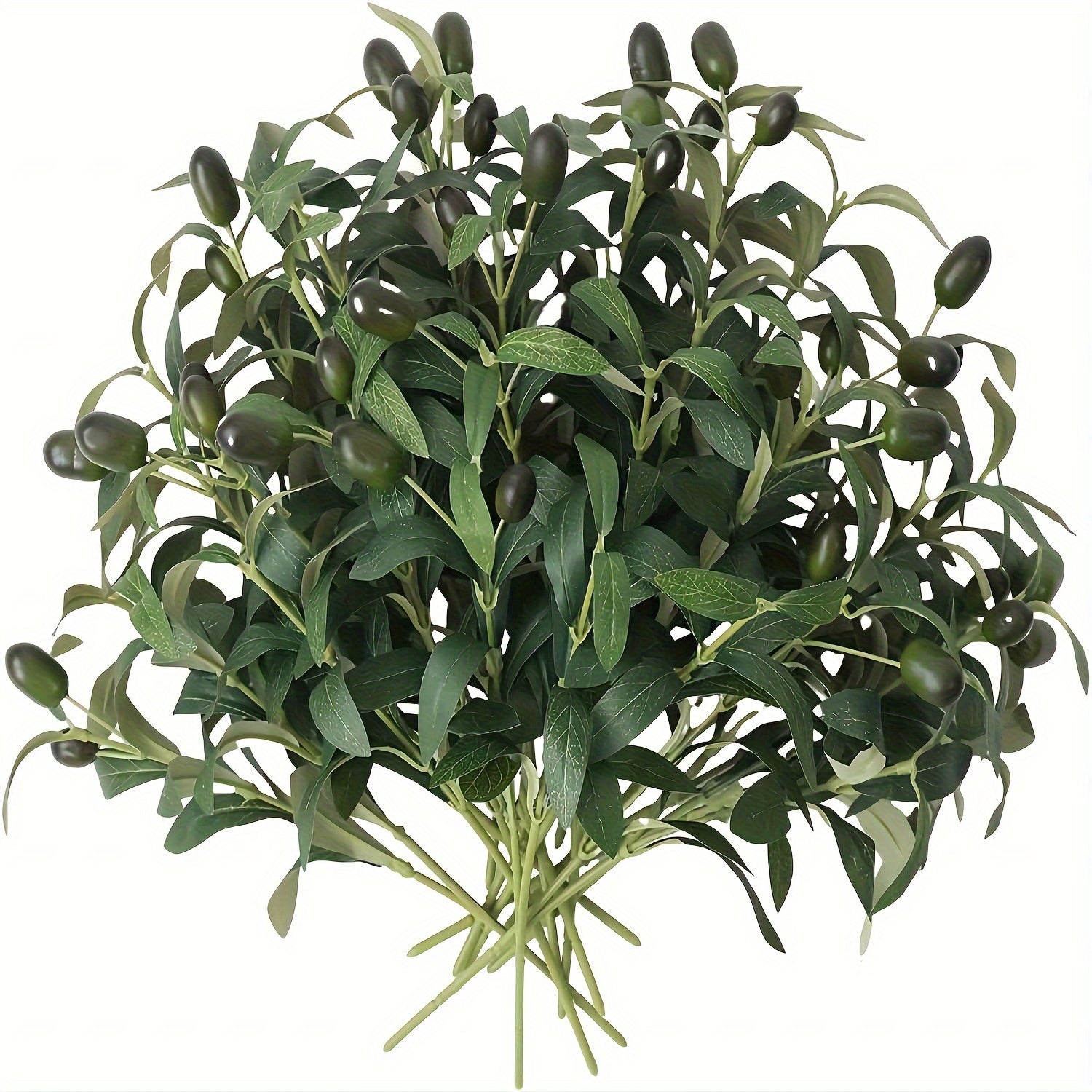TEMU [popular ] 5-10pcs Yoratee Artificial Olive Branches, 11" Silk Greenery With Leaves And Berries - Vase Filling And Table Centerpiece Decor,