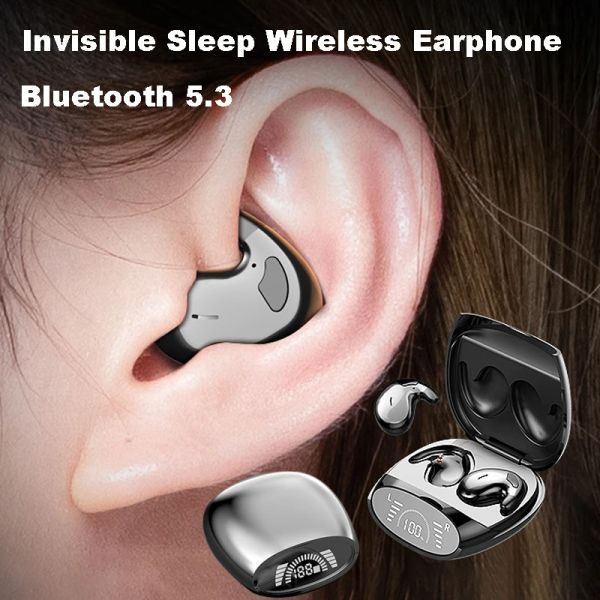 Sleep Invisible Earbuds Tiny Mini Headphones Hidden Noise Cancelg TWS Wireless Headsets Sports Stereo Bluetooth 5.3 Earphone