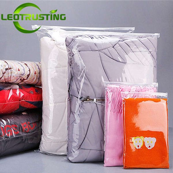 120Micron Both Sides Clear Clothing Zipper Bag Resealable Underwear T-Shirt Baby Clothes Toys Towel Bra Packaging Pouches