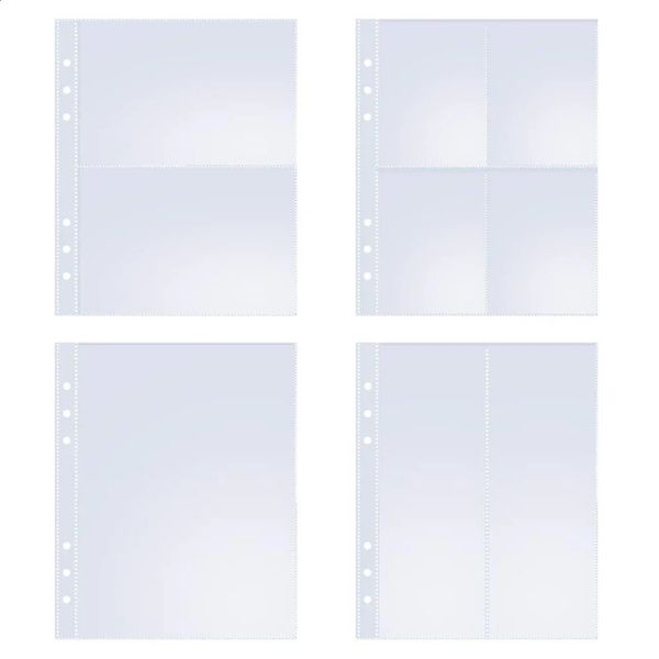 PLRBOK 10 Pcs A5 6 Ring Clear Binder Refill 1 2 4 Pockets Sleeves Toploader Pocard Notebook Diary Po Album Drawing Notepad 250120