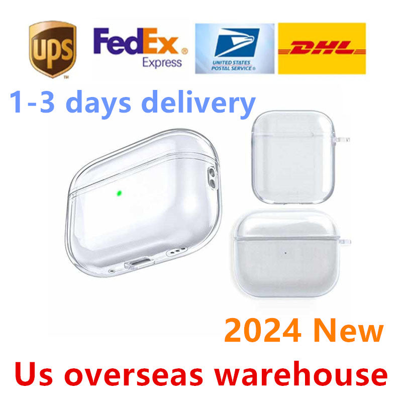 USA Stock For Apple AirPods 4 pro 2 3rd airpod earphones 3 Solid Silicone Cute Protective Headphone Cover Apple Wireless Charging Box Shockproof 3nd