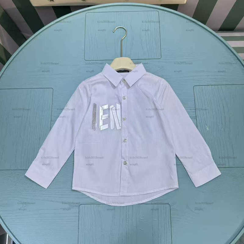 Child Product baby shirt Blue vertical design lapel shirt kids designer clothes child cardigan High quality girls boys Blouses A232X07N059