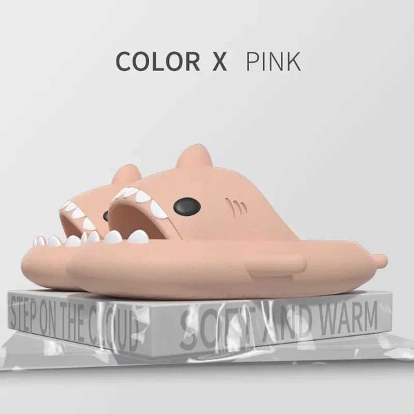 Shark gradient slippers women summer little fairy couple cute ins wear trendy mens sandals CL24806