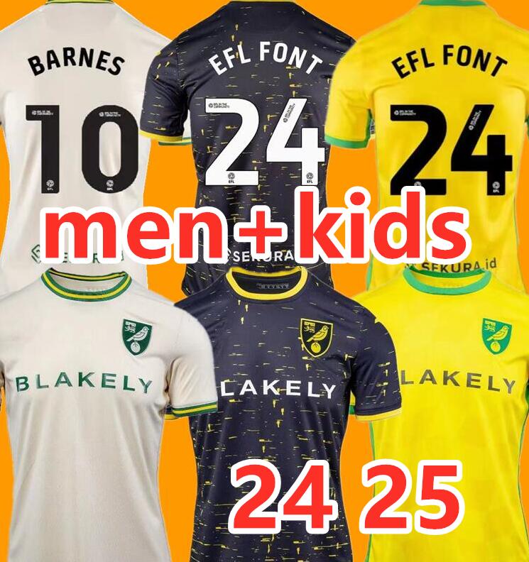 24 25 Norwich soccer jerseys CITY CISSOKO DALLINGA CASSERES Home yellow Away green third maillot de foot SARGENT 2024 Men kits football shirts unifo
