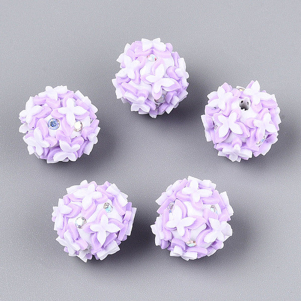 Handmade Polymer Clay Rhinestone and Resin Beads