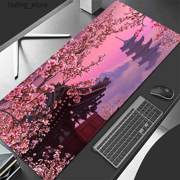 Pads Wrist Rests Mouse Pad Gaming Laptop Computer Pc Gamer Keyboard Desk Fuji Mountain Cherry Blossom Pagoda In Japan Dask Mat Mousepad Gift