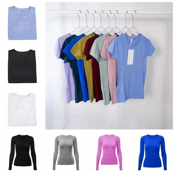 Yoga Womens T-Shirts High-Elastic Breathable Running Top Quick Drying Seamless Short Sleeve Sport-Cycling Gym Wear Jogging Fitness Clothes c