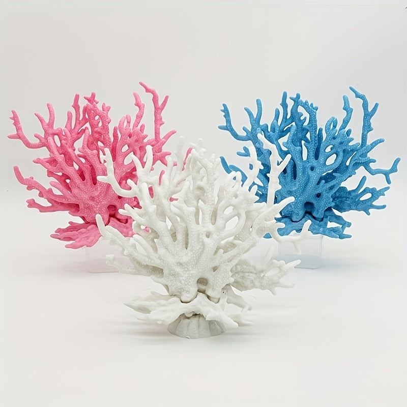 TEMU 3pcs - Artificial Coral Fish Tank Decoration, Artificial Marine Coral Decoration For Aquarium Decoration