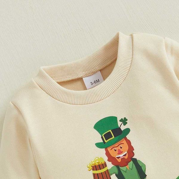 Cute Infant St Patrick s Day Costume Set Shamrock Print Long Sleeve Top and Pants 2 Piece Outfit for Baby Boys Girls SpringT250205