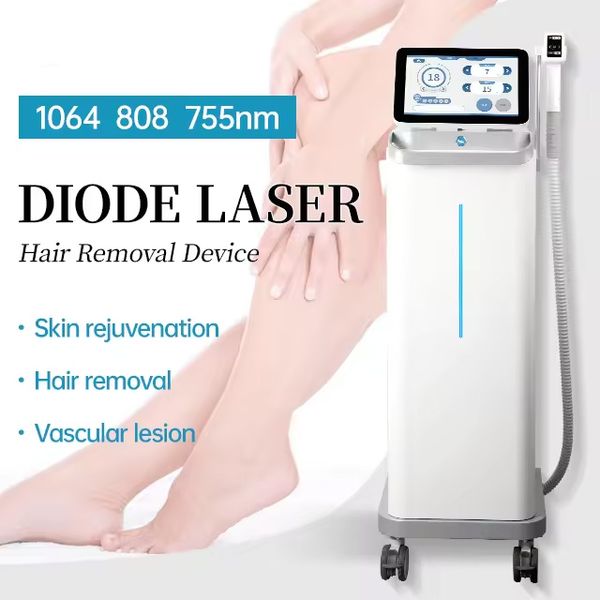 Diode Laser Hair Removal Machine 755 808 1064 Factory Price Cheapest 3 Wavelengths Professional Hair Tattoo Laser Removal CE Approved