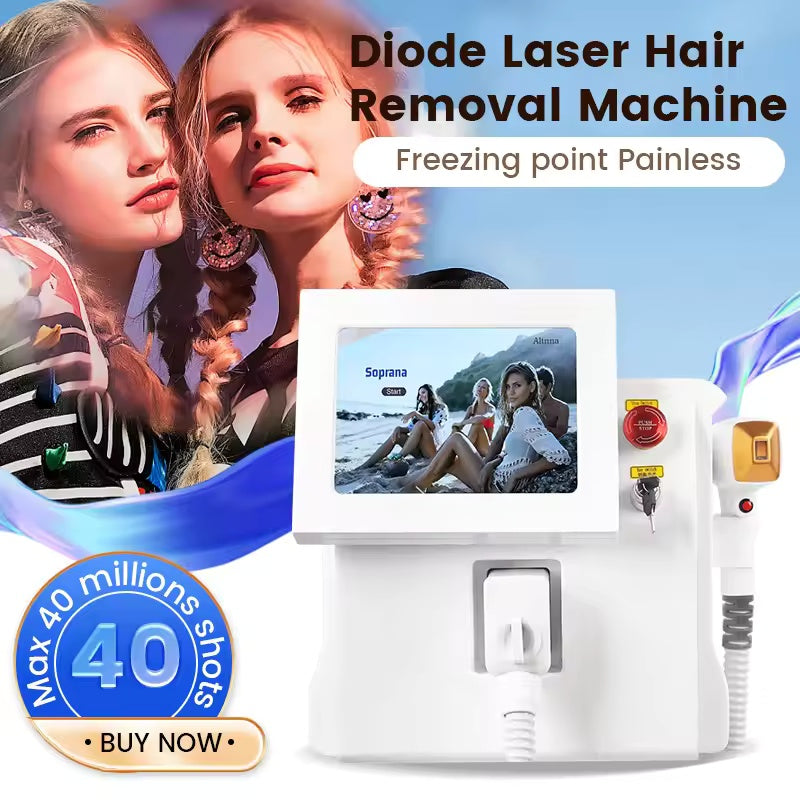 808 Hair Removal Laser Diode Machine Ice Platinum Body Face Armpit Cooling Head Permanent Painless Epilator Salon CE 3 wavelength