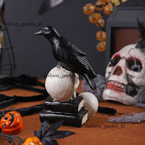 Cross Border Halloween Skeleton Books Crow Ornament Home Courtyard Decoration Horror Skeleton Crow Home Ornament 45