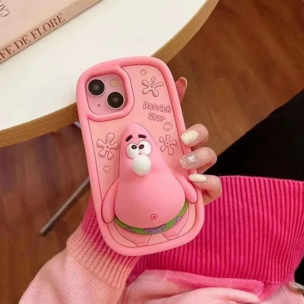 pro iphone 16 max cases Cute Stereoscopic Blowing Bubbles Spongebobs Patricks Stars Phone Case for IPhone Pro Max Silica gel Back Cover