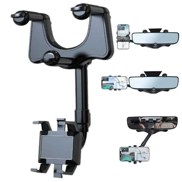 Universal clip on rotating and extendable car phone holder rear view mirror driving recorder holder GPS phone holder CL240904