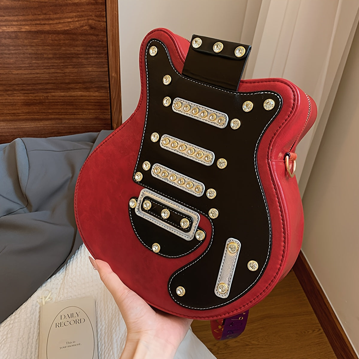TEMU Original Personalized Design Guitar Large Capacity Trendy Fashion Shoulder Crossbody Backpack