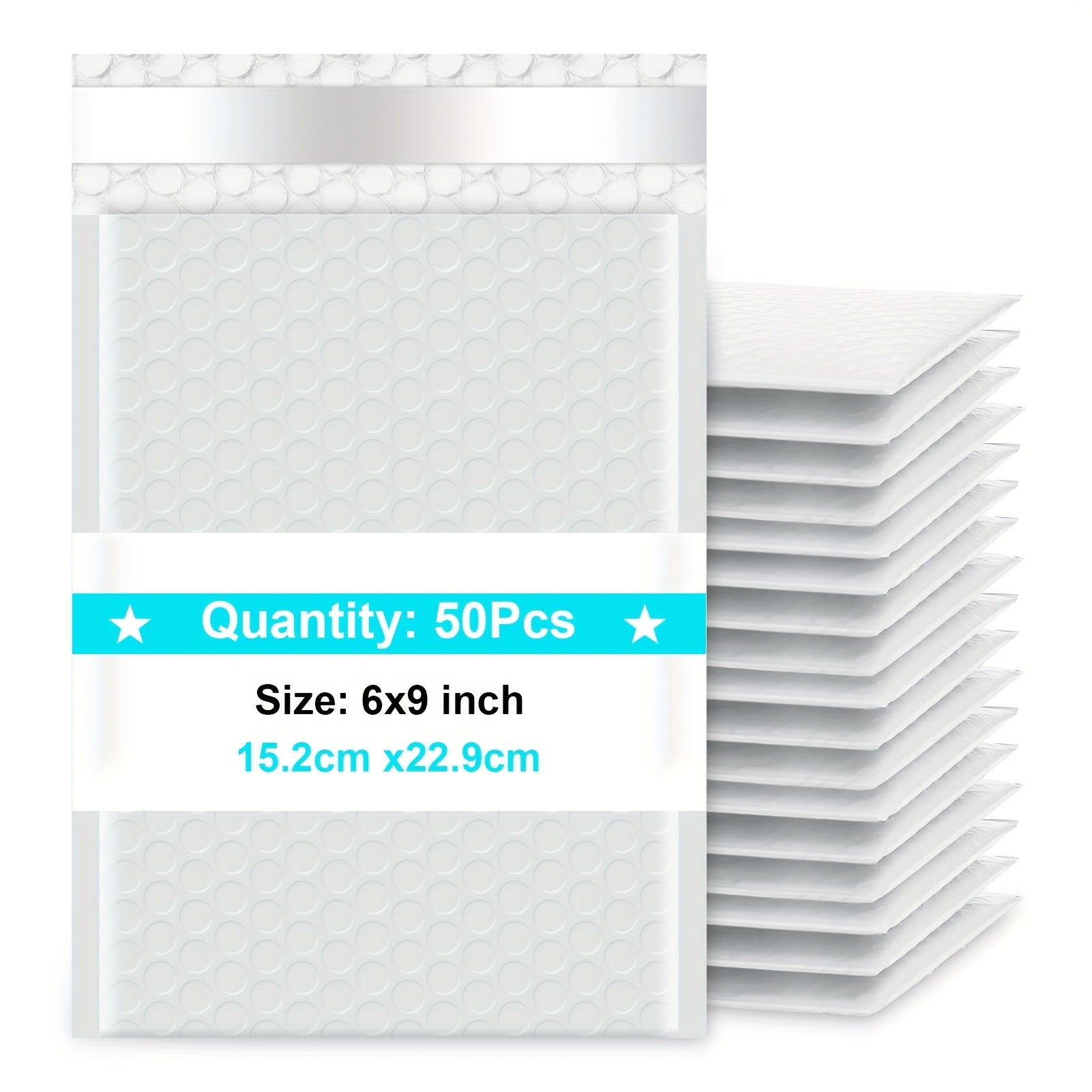 TEMU White Bubble Shipping Envelopes #0, 6"x10" Exterior, 6"x9" Space, 50pcs Self Adhesive Mailers With Padding For Safe Mailing And Delivery