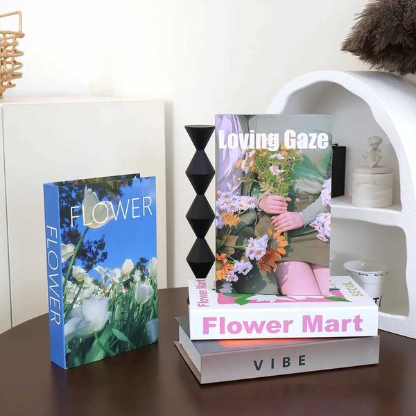 Trendy and Fresh Book Decoration Luxury Fashion Openable Fake Book Photography Studio Coffee Restaurant Table Fake Book Ornament W240826
