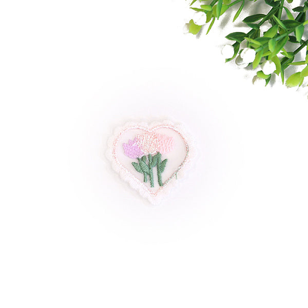 Toppe in cotone da stirare-cucire con ricamo floreale